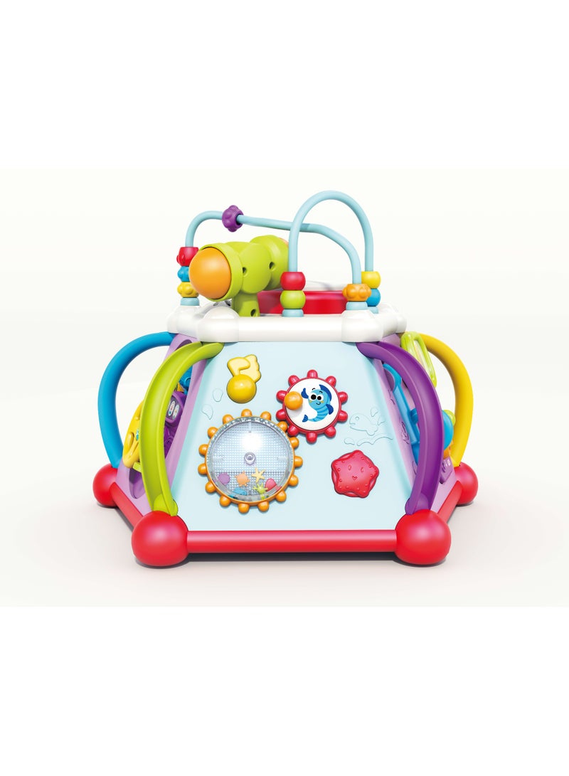 Hola 15-in-1 Discover Activity Cube, Interactive Toy for Toddlers 1-3, Music, Lights, Spinning Gears, Hammer Beads, Phone, Microphone, Drum & More, Develops Motor Skills, Imagination & Social Play 18M+ - Image 1