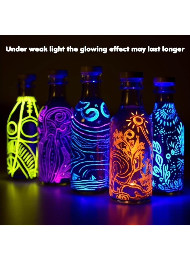 Premify Fabric Paint Pens, 8 Glow In The Dark Colors Markers (20 Ml/0.68 Oz) Long-Lasting Luminous Neon Craft Painting Fabric Paint For T-Shirt, Canvas, Ideal For Art Supplies And Diy Decoration - Image 4