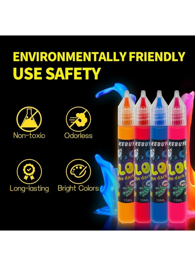 Premify Fabric Paint Pens, 8 Glow In The Dark Colors Markers (20 Ml/0.68 Oz) Long-Lasting Luminous Neon Craft Painting Fabric Paint For T-Shirt, Canvas, Ideal For Art Supplies And Diy Decoration - Image 5
