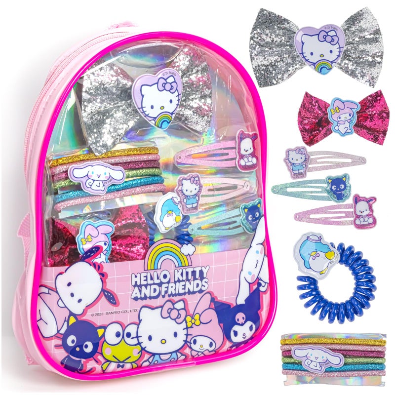 TOWNLEY GIRL Hello Kitty and Friends Mini Backpack Hair Accessories Gift Bag Set includes for Kids Girls, Ages 3+ perfect for Birthdays, Parties, Sleepovers & Makeovers 
