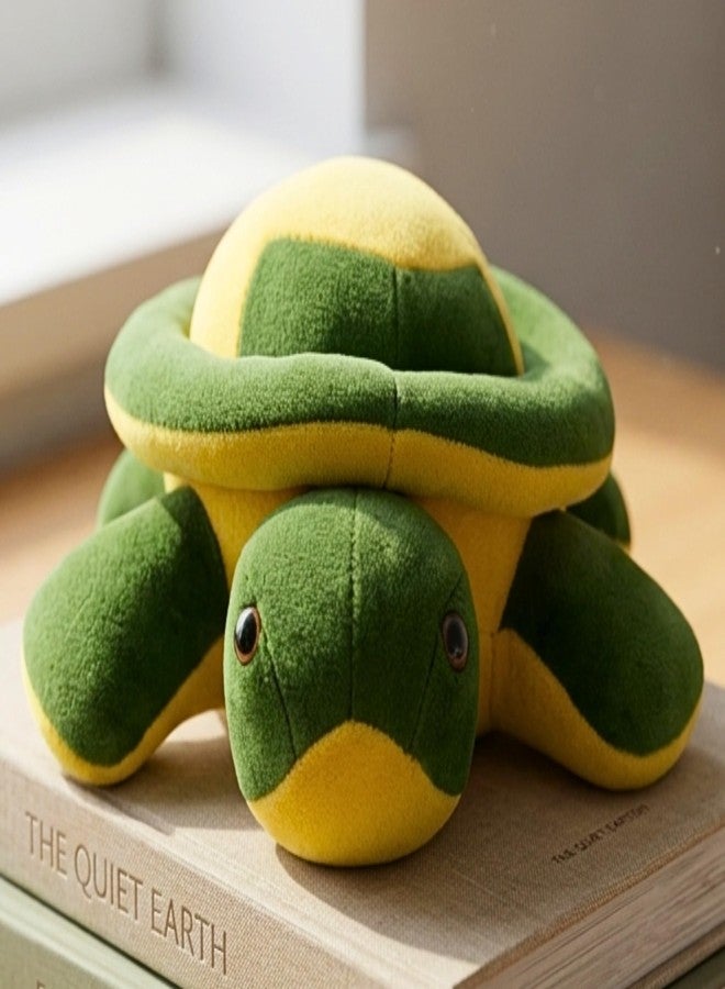 Tickles Turtle Soft Stuffed Plush Animal Toy for Kids Boys & Girls Birthday Gift 25 cm Green & Yellow - Image 1