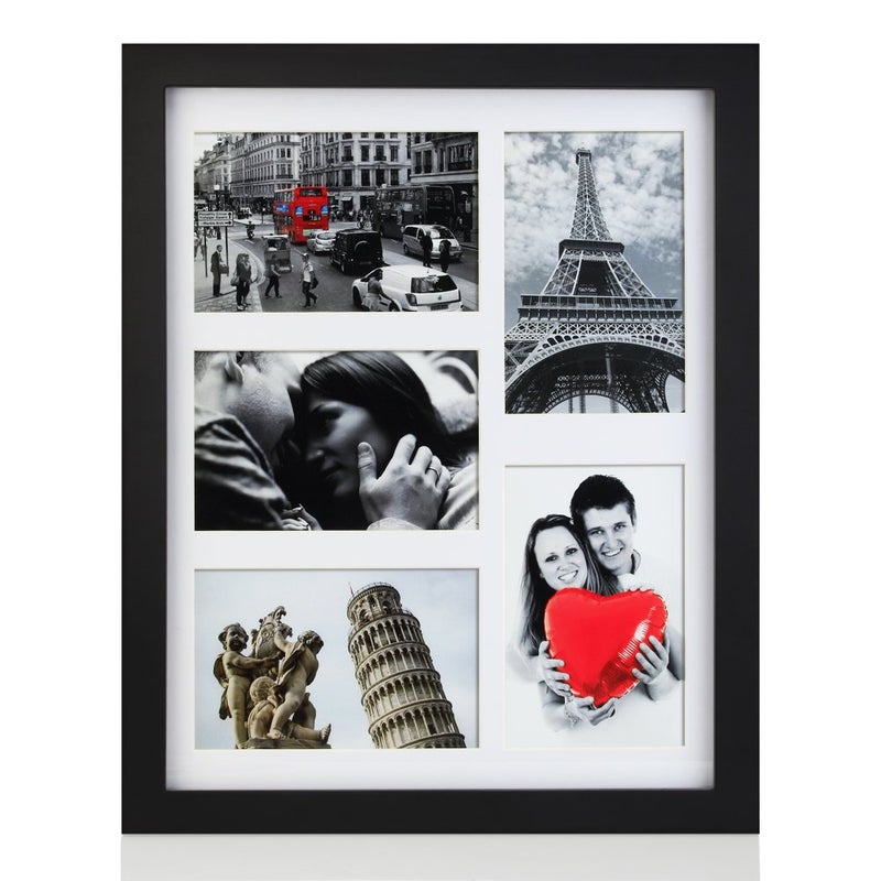 RPJC 11x14 Picture Frames Collage - Display 5 Pcs 4x6 inch Photos with Mat Made of Solid Wood and Glass Cover - Image 1