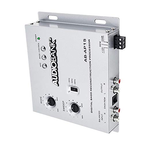 Audiobank 1/2 Din Car Audio Digital Bass Processor, Sound Restoration & Crossover for Car Subwoofer with Bass Knob/Input Level: 15V RMS & Output Level: 13.5V Peak - Image 4