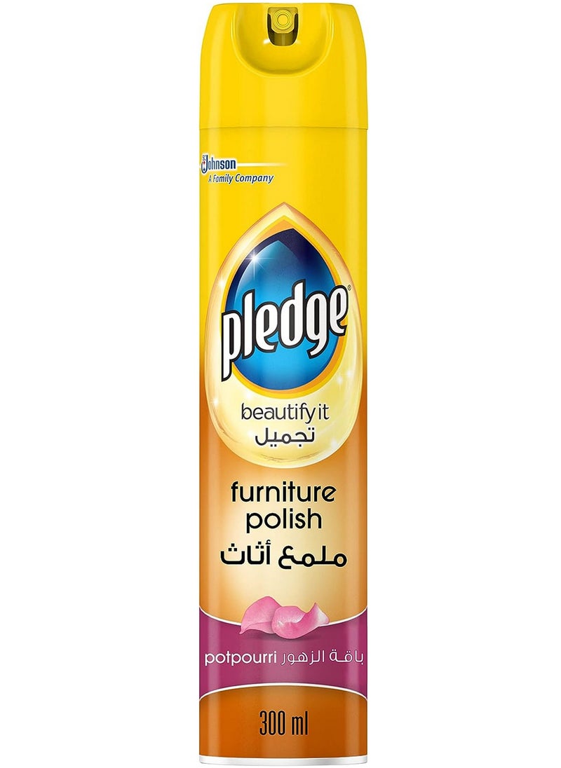 Pledge - Beautify It Furniture Polish Spray Potpourri Scent 300 ML - Image 1
