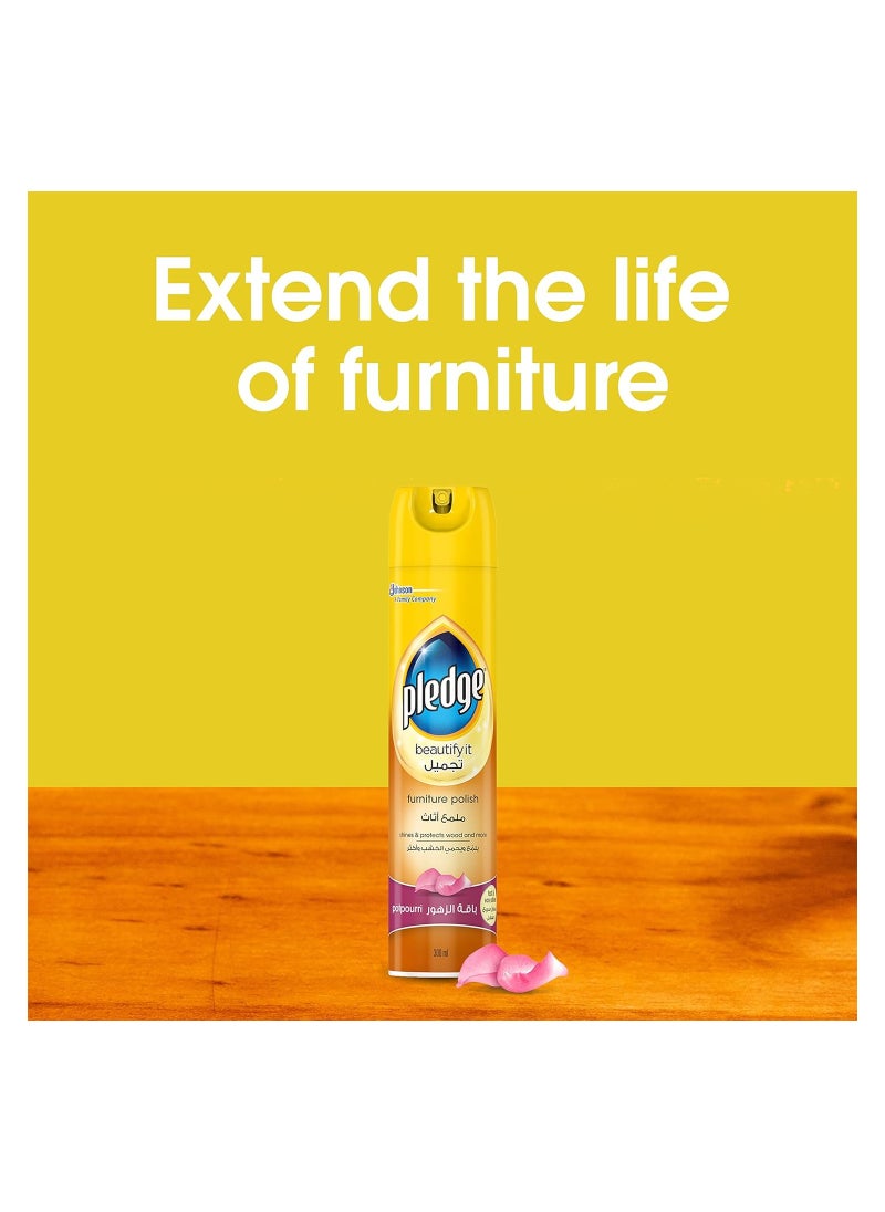 Pledge - Beautify It Furniture Polish Spray Potpourri Scent 300 ML - Image 1