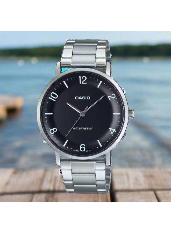 كاسيو ساعة تناظرية من الفولاذ المقاوم للصدأ MTP-VT03D-1BDF - Image 2