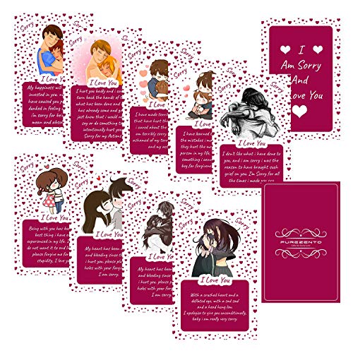 PUREZENTO Set of 10 I Miss You and I Love You Surprise Greeting Card (Blue, Multicolor) - Image 1