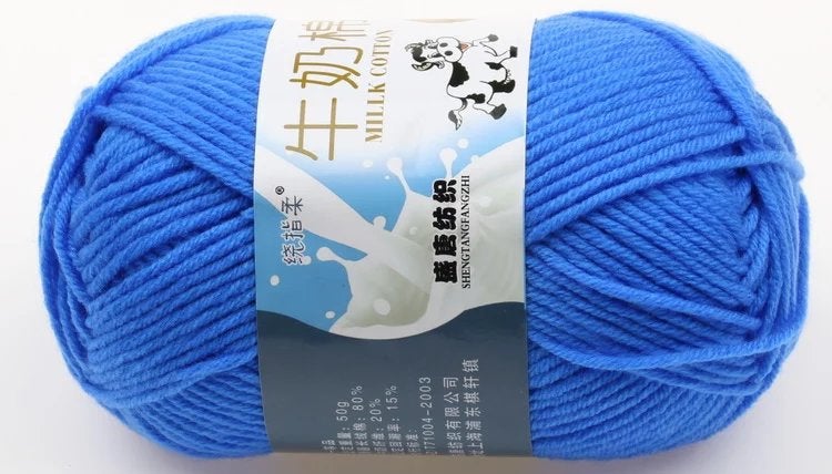 5-Ply Milk Cotton Yarn for Baby Hats, Scarves - Medium Worsted Weight Hand Knitting and Crochet Supplies (Natural  White)
