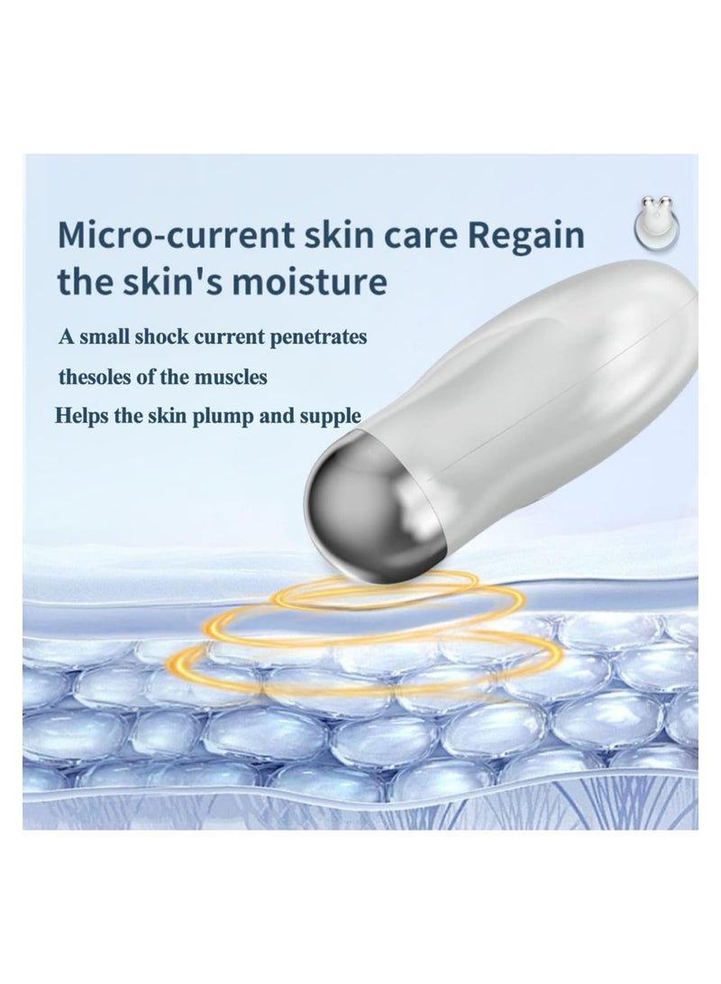 إسكدنيا MiShoeurrent Facial Device Roller, Mini Face Massager, Facial Lifting Massager, Face Lift Device Neck Wrinkle, Beauty Device, Skin Care Product For Skin Tightening Rejuvenation Antiaging, White - Image 4