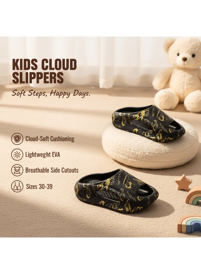Haixiahu Kids Slippers for Boys Girls, Non-Slip Soft Cartoon Skateboard Print Home Bath Slippers for Toddlers Indoor Use - Image 3