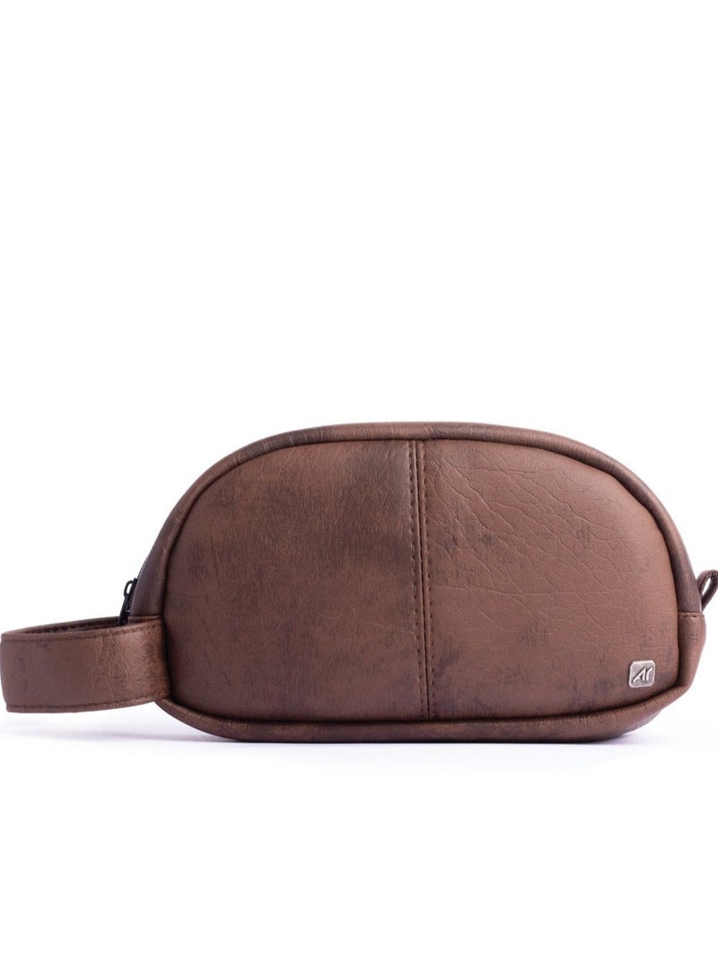 Ar supply Ar Mini Kit by Arij Bags | Handbag, Faux Leather, Lightweight, Inner Zipper Pocket, Compact for Daily Use (20 × 11 × 5 cm) (Brown) - Image 1