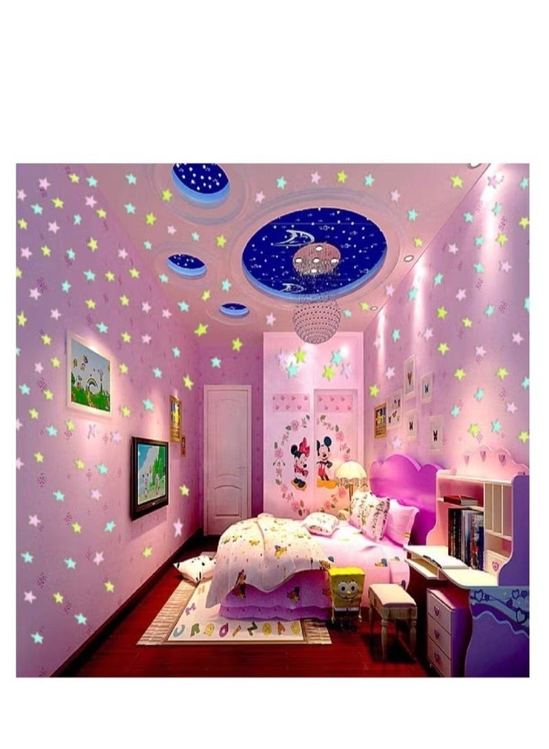 200Pcs 3D Stars Glow in the Dark wall stickers Luminous Star Stickers Bedroom Sofa Decorative PVC Stickers for Kids Room - Image 4