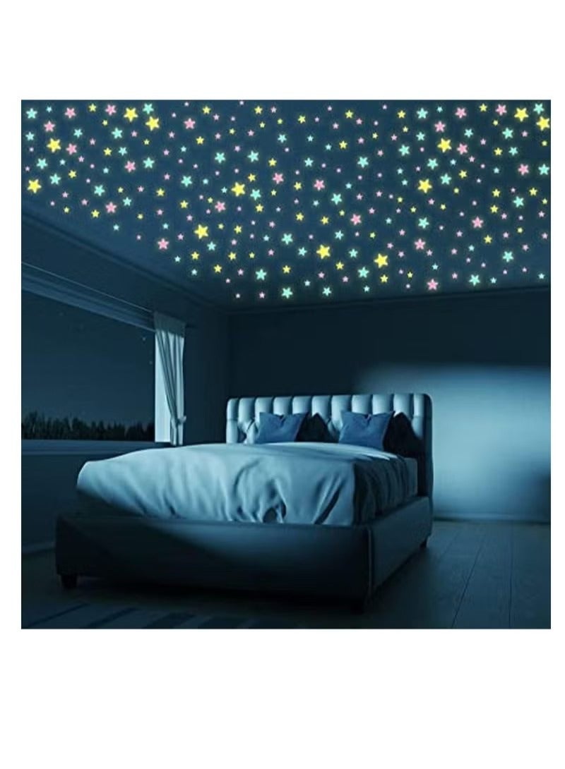 200Pcs 3D Stars Glow in the Dark wall stickers Luminous Star Stickers Bedroom Sofa Decorative PVC Stickers for Kids Room - Image 3