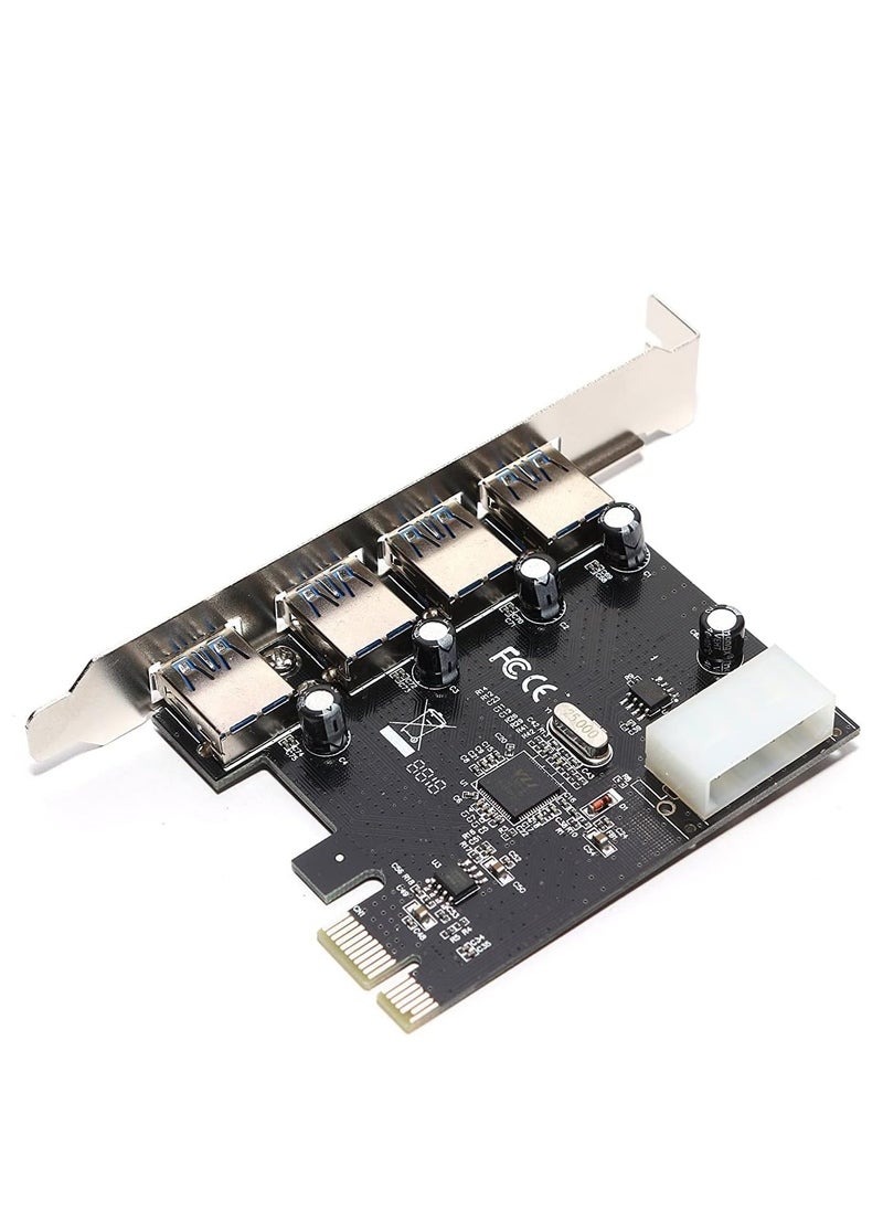 ماركة غير محددة بطاقة PCI اكسبرس 4 منافذ USB 3.0 مع موصل طاقة 5 فولت 4 دبابيس بسرعة تصل إلى 5 جيجابايت في الثانية  - Image 2