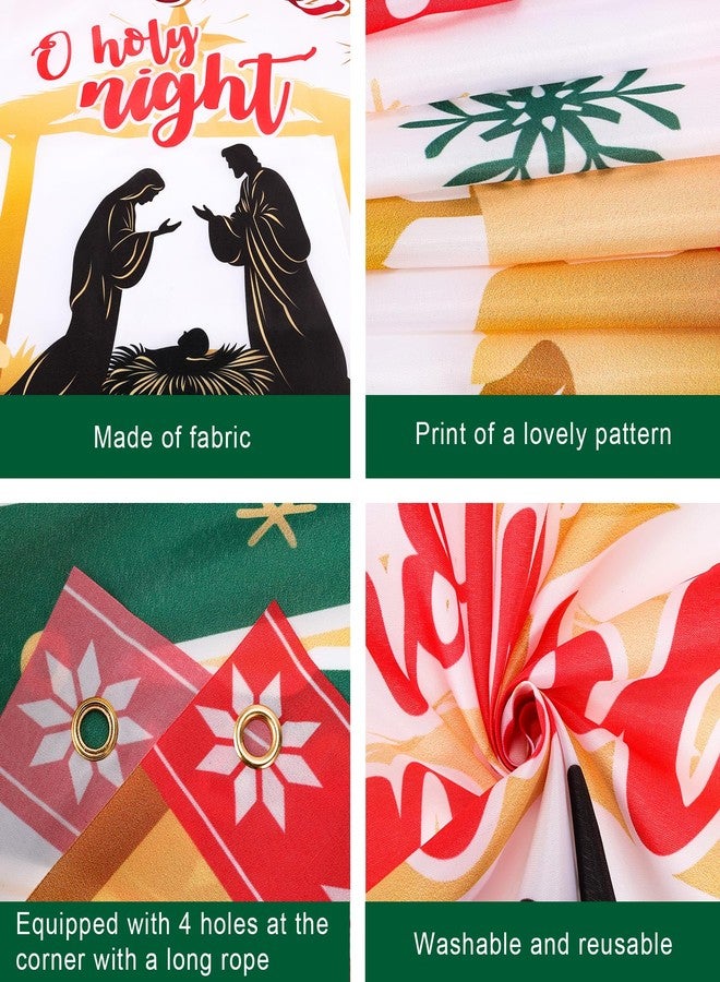 هواف لافتة خلفية "فرحة عيد الميلاد للعالم" من HOWAF لتزيين حفلات عيد الميلاد الدينية، خلفية مشهد ميلاد المسيح في ليلة مقدسة، يسوع هو سبب هذا العيد - Image 4