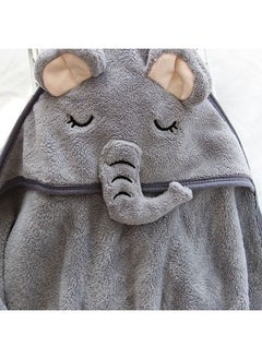 hibobi Baby Animal Hood Soft Throw Blanket Bath Towel Swaddle (Grey)  - Image 3
