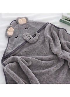 hibobi Baby Animal Hood Soft Throw Blanket Bath Towel Swaddle (Grey)  - Image 2