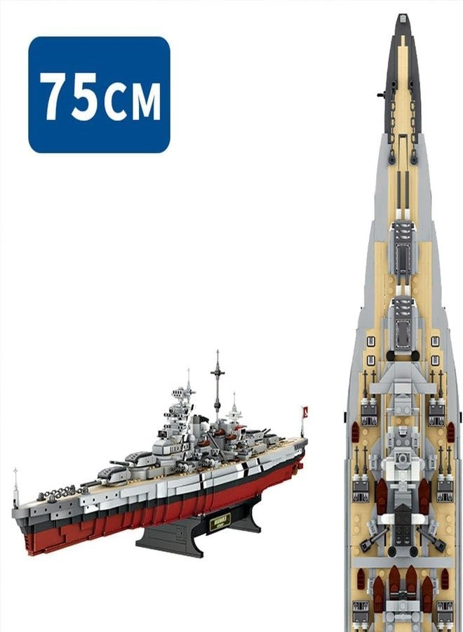 FULHOLPE Bismarck Class Battleship Building Blocks Set, MOC Military Warship Model Bricks Construction Toy Compatible with Major Brands - 2081 Pieces - Image 4