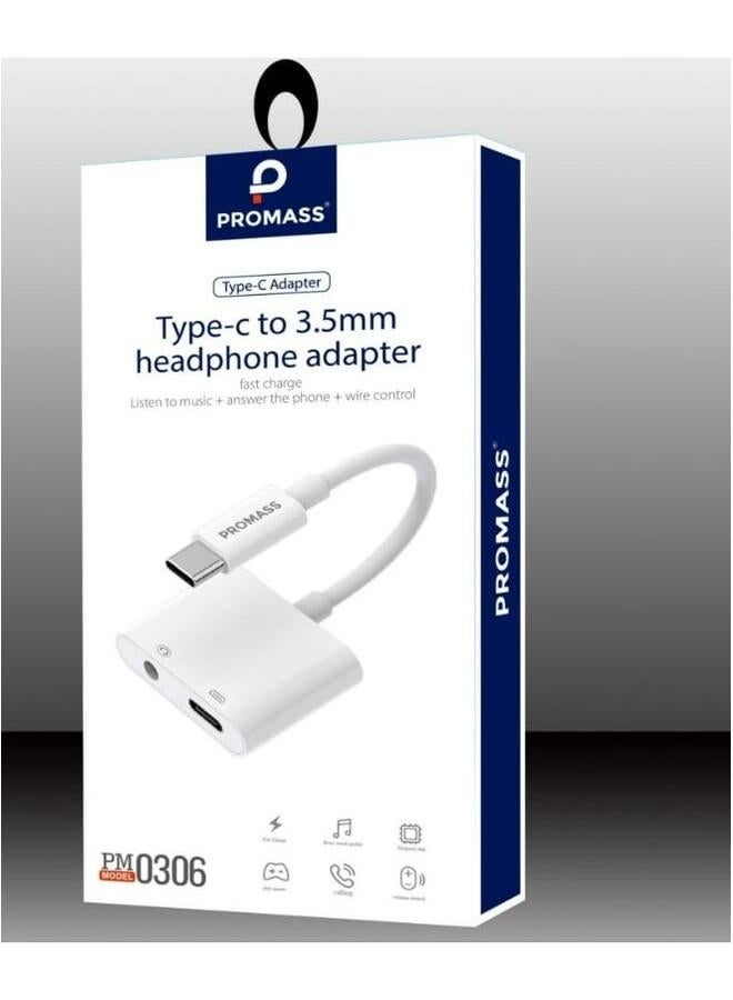 PROMASS Type C adapter, two ports, headphone and charger - Image 2