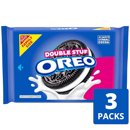 OREO Double Stuf Chocolate Sandwich Cookies, Family Size, 3 Packs - Image 2