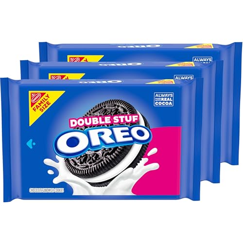 OREO Double Stuf Chocolate Sandwich Cookies, Family Size, 3 Packs - Image 1