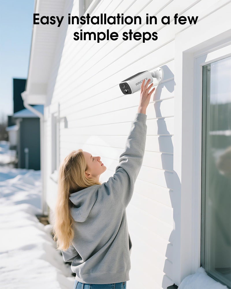 ARCCTV Solar Security Camera Outdoor Wireless, 4MP Battery Powered Home Surveillance Camera with Embedded Solar Panel, PIR Motion Sensor, 2.4G/5G Dual Band WiFi (2 Pack) - Image 4