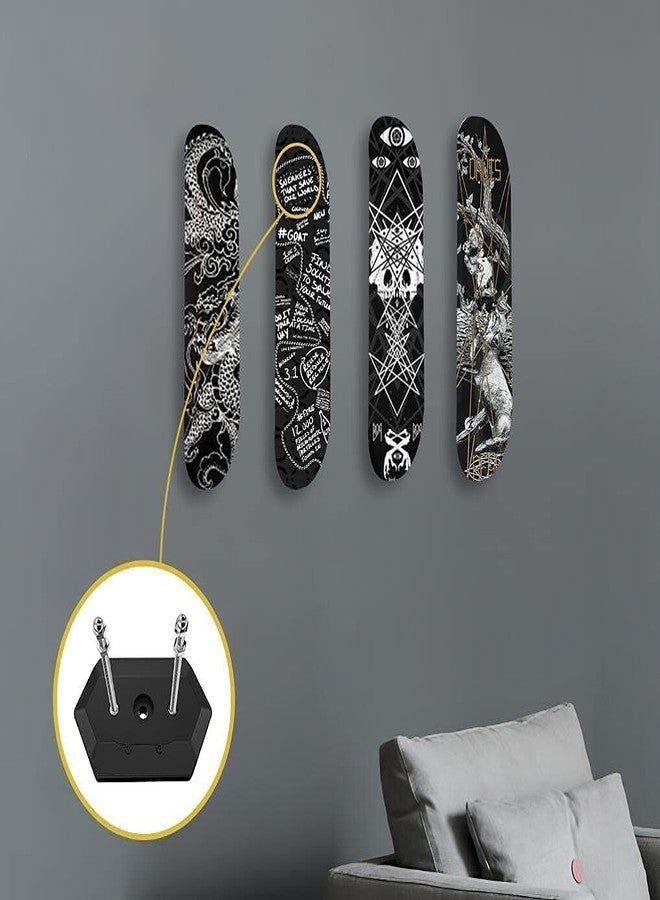 Hikeen 2 Packs Skateboard Wall Mount Skateboard Hanger for Skateboard Deck Display and Storage - Image 3