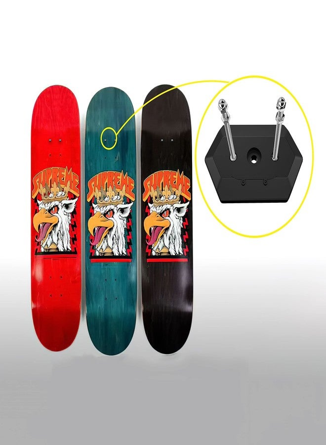 Hikeen 2 Packs Skateboard Wall Mount Skateboard Hanger for Skateboard Deck Display and Storage - Image 2