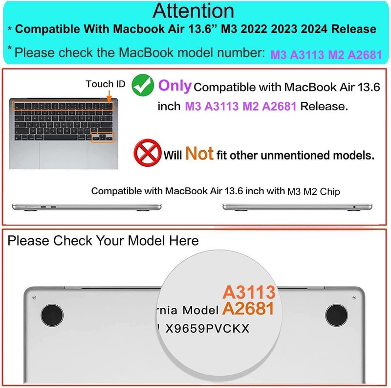 GVTECH for MacBook Pro 13 inch Case 2024 2023-2016 M1 M2 A2338 A2289 A2251 A2159 A1706 A1989, Plastic Protective Hard Shell Cover, Keyboard Cover & Screen Protector, Design04 - Image 2