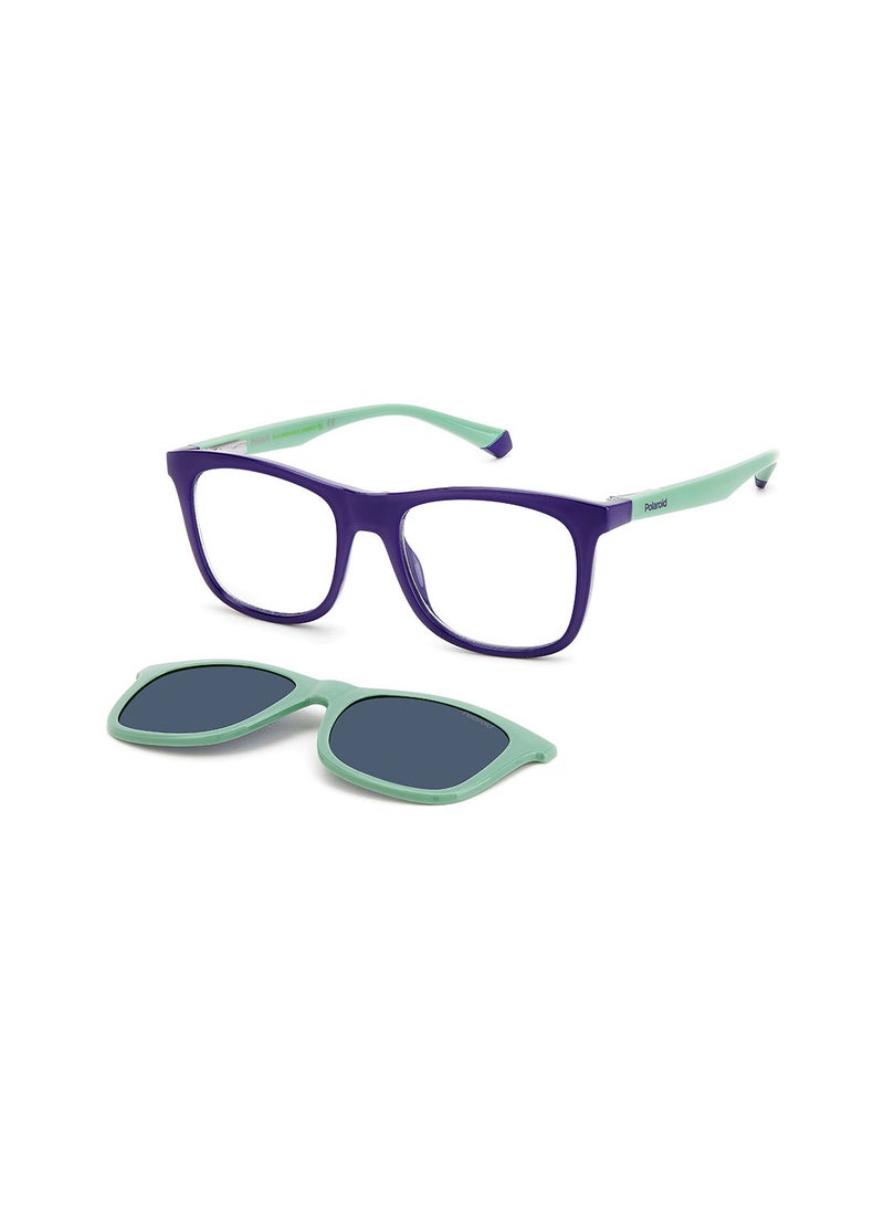Polaroid Kids Unisex UV Protection Rectangular Sunglasses - Pld 8055/Cs Blue Grn 46 - Lens Size: 46 Mm  - Image 1