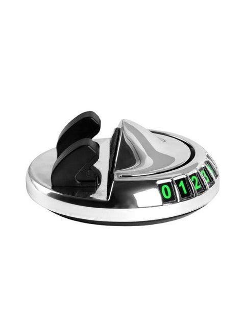 Car Instrument Panel, Mobile Phone Bracket, Center Console, Stick-on Multifunctional 360 ° Rotating Temporary Parking Number Plate-Color:Q8 Car Number Plate [silver] Large Size