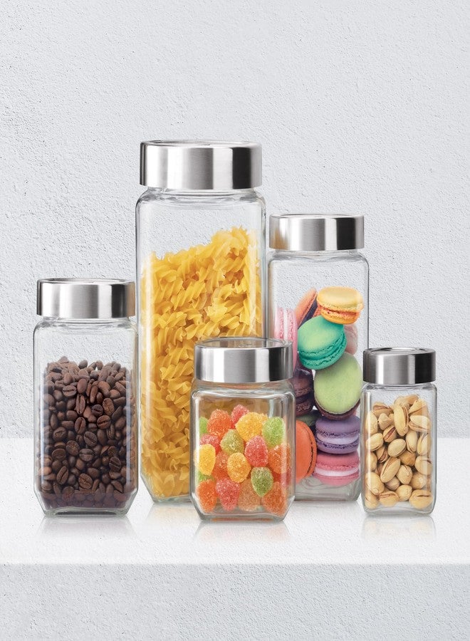 Treo by Milton Cube Storage Containers, Set of 2, Glass Jar with Air Tight Steel Lid, 580 ml each, Transparent Jars for Snacks, Pulses, Masala, Pickles, Cereals, Cookies, Dry Food - Image 5