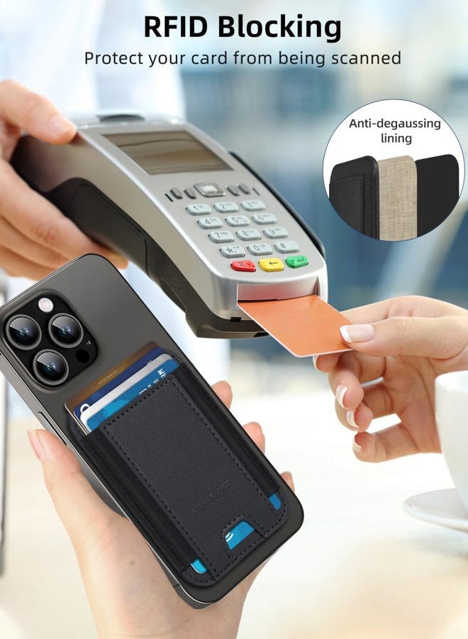 HiWe MagSafe Wallet Strongest Magnetic Wallet for iPhone 16/15/14/13/12 Series, 7 Card Holder, Magnetic Phone Wallets Leather Minimalist Slim RFID for iPhone Wallets, 1 - Image 4