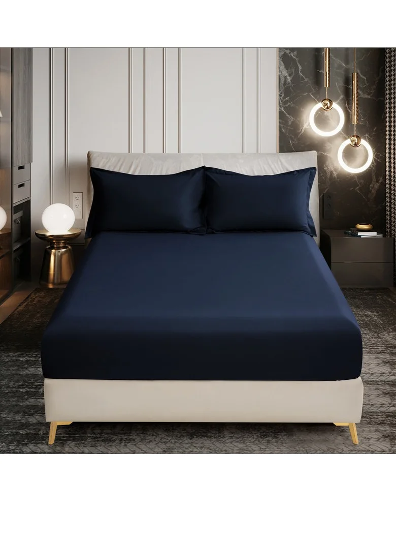 Donetella Bedding Fitted Sheet - Fits 90x190 Cm Bed For Single Bed 2 Pcs (1 Fitted Sheet and 1 Pillowcase) - 30 Cm Deep Pocket - Solid Bed Sheet