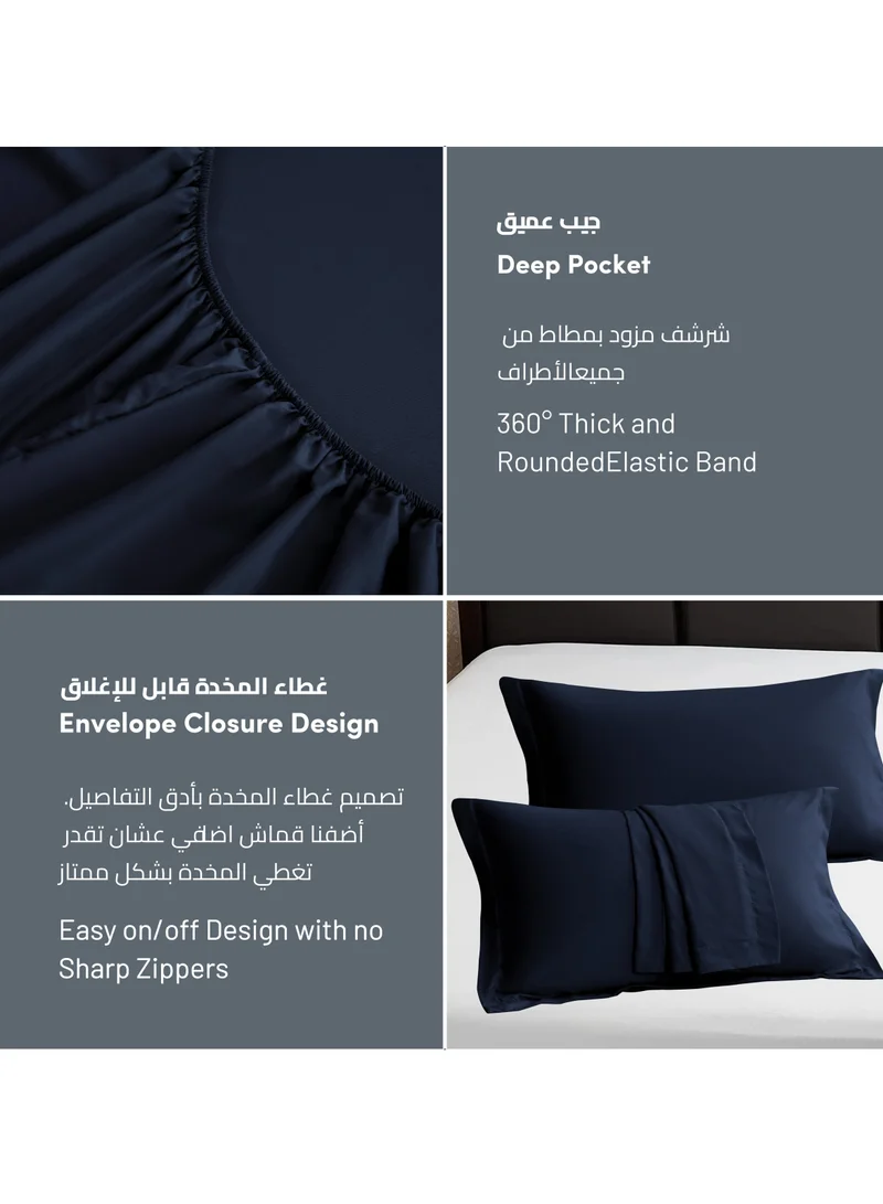 Donetella Bedding Fitted Sheet - Fits 90x190 Cm Bed For Single Bed 2 Pcs (1 Fitted Sheet and 1 Pillowcase) - 30 Cm Deep Pocket - Solid Bed Sheet