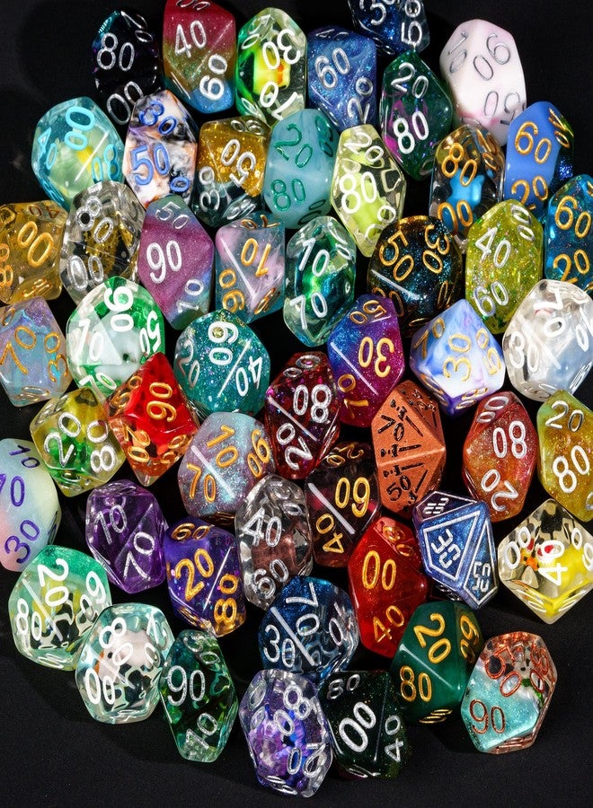 HDdais 10 Pack Polyhedral Dice Set, Random Color 10 Sided Dice for D&D, DND, Table Games, Role Playing Game - Image 3