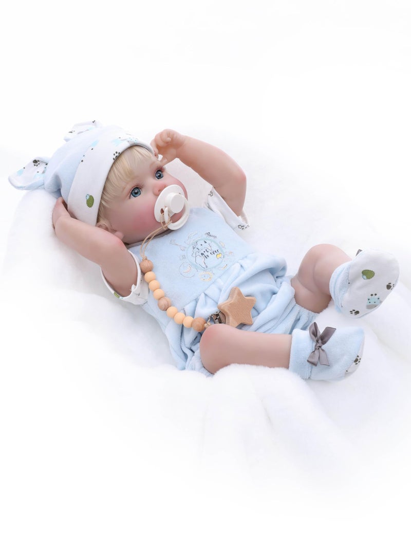 Cloveray 20inch Large Realistic Reborn Baby Doll HandRooted Hair Lifelike Baby Dolls with Accessories for 3 Year Old Girls Gifts Pretend Play Collection - Image 3