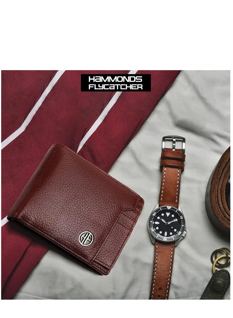 Hammonds Flycatcher  RFID Protected Brown NDM Leather Wallet for Men|6 Card Slots| 1 Coin Pocket|2 Hidden Compartment|2 Currency Slots|1 ID Slot  | Best Price UAE