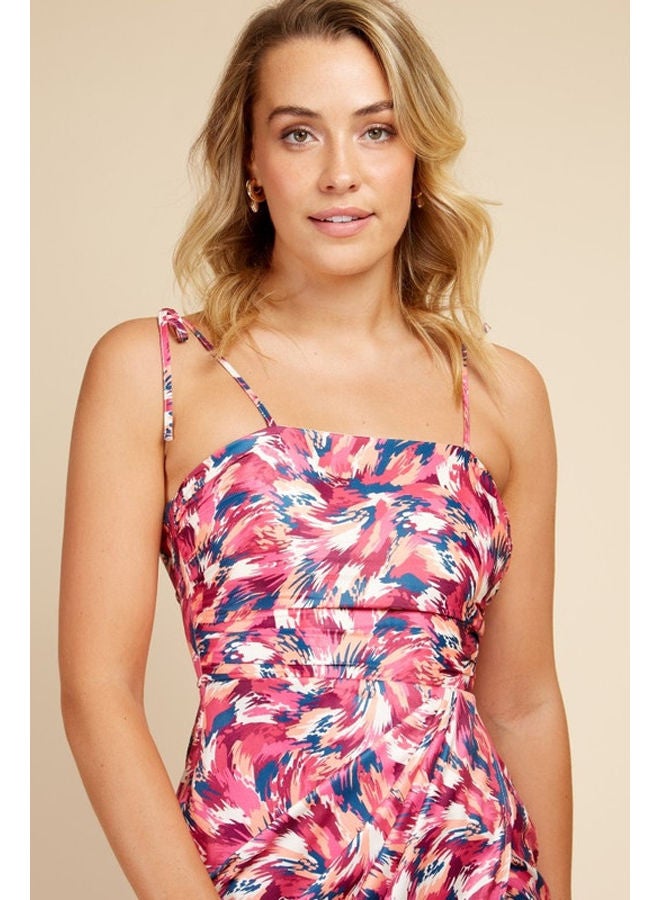 Little Mistress فستان ميدي بشريط ربط - Image 2