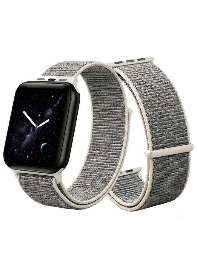 CATANES Breathable Nylon Sport Loop Band Compatible with Apple Watch 44mm 45mm 46mm 49mm for Women Men, iWatch Wrist Straps for Ultra 3 2, Se, Series 11 10 9 8 7 - concrete grey - Image 2
