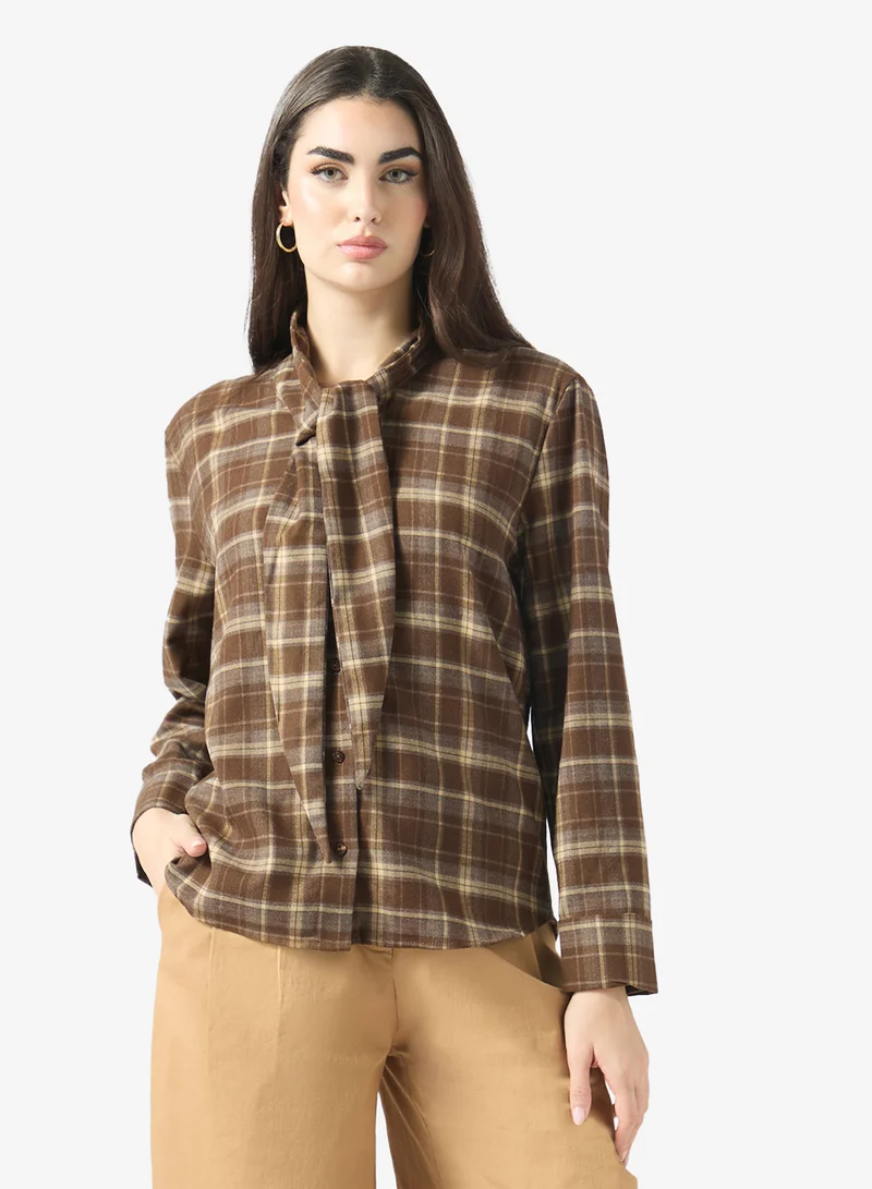 Only Onlguka Long Sleeve Check Skirt