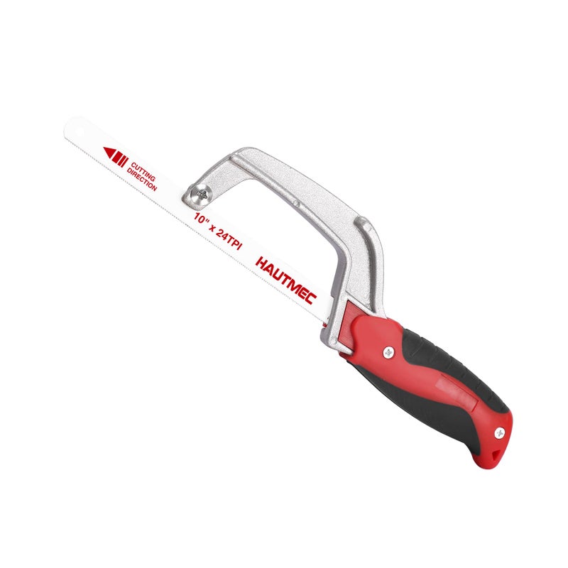 HAUTMEC Mini Hacksaw â€“ Compact Hand Hack Saw Metal Frame With 1 PCS Bimetal HSS Blade, Especially Cuts in Tight Hard-Reach Spaces, HT0035-PL - Image 1