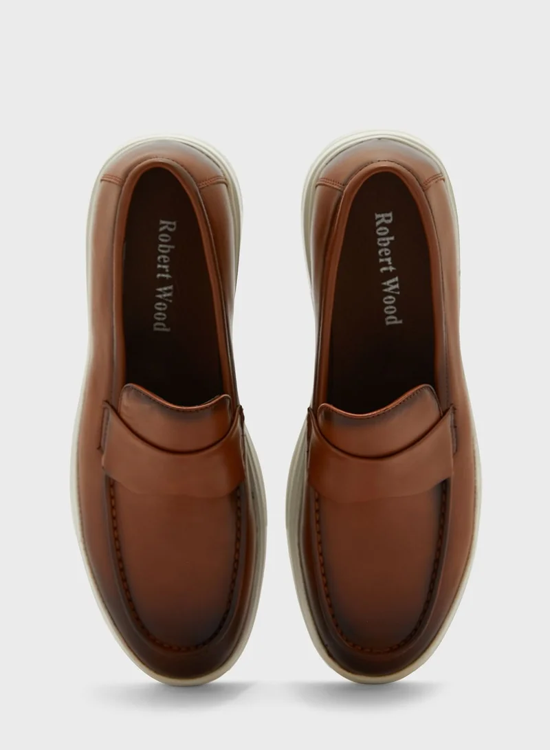 Robert Wood Faux Leather Casual Slip Ons