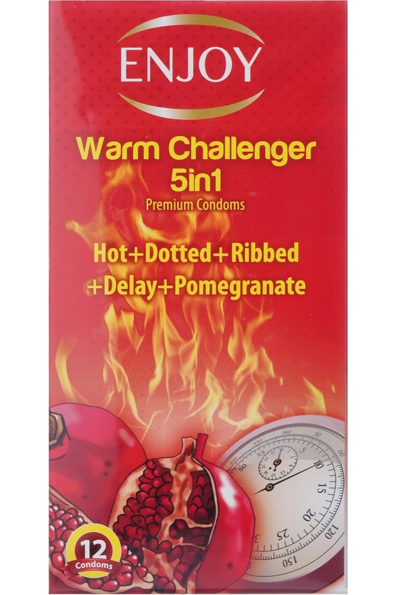 مجموعة واقيات ذكرية وورم تشالنجر 5 في 1 فاخرة من عبوتين - 12 قطعة في كل عبوة - Image 2