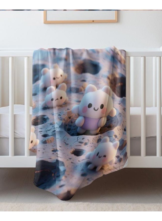 عام بطانية رقيقة من الفانيلا الكرتونية للأطفال والرضع (دافئة ومريحة، ومناسبة للنوم والألعاب) 70 سم * 100 سم - Image 4