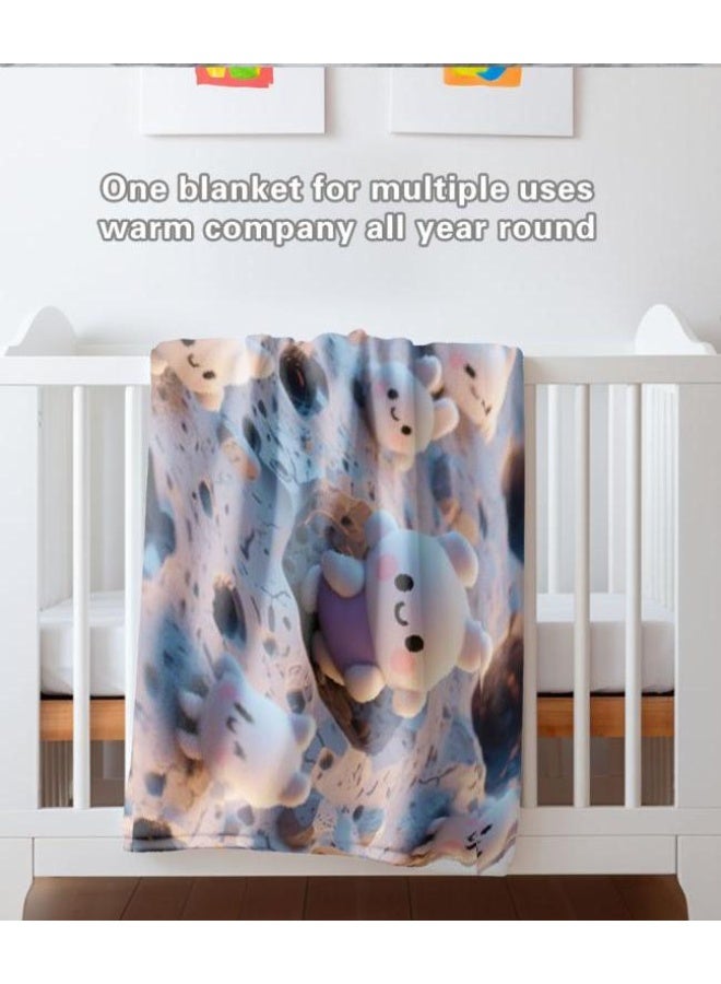 عام بطانية رقيقة من الفانيلا الكرتونية للأطفال والرضع (دافئة ومريحة، ومناسبة للنوم والألعاب) 70 سم * 100 سم - Image 5