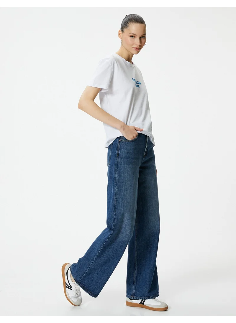 كوتون Cotton Printed T-Shirt Short Sleeve Crew Neck Cotton