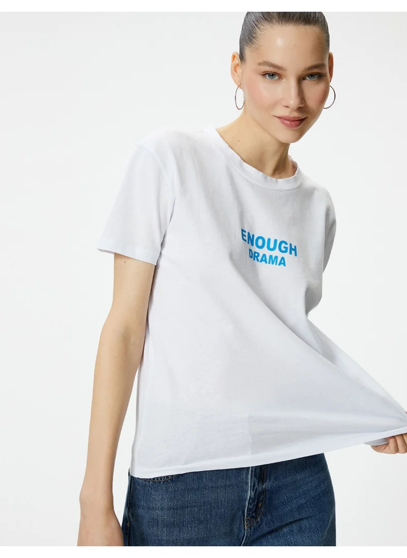 كوتون Cotton Printed T-Shirt Short Sleeve Crew Neck Cotton