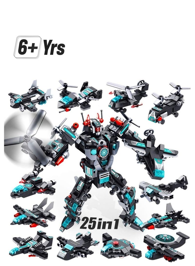 STEM Robot Building Toys, 577 PCS Construction Toys 25-in-1 STEM Toys for 6 Year Old Boys Creative Building Bricks Engineering Vehicles Blocks Kit for Kids Age 6 7 8 9 10 11 Year Old 