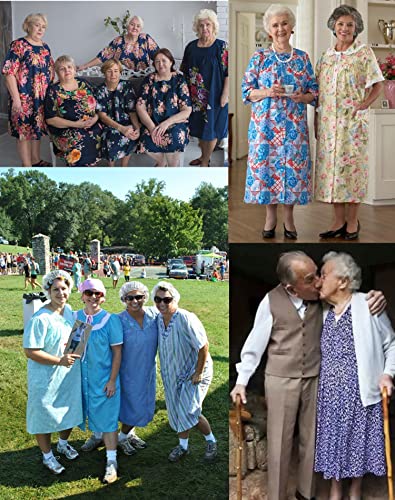 Ekouaer Womens Nightgown Short Sleeve House Dress with Pockets-Floral Print Mumu Dress Evening Blue Vines, X-Large - Image 5